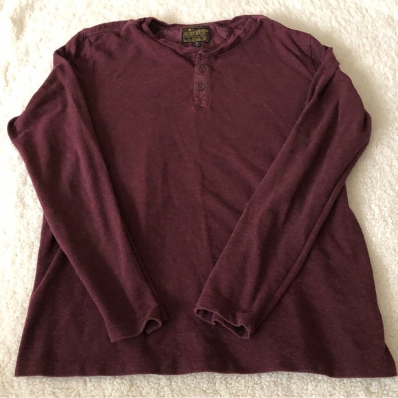 Lucky Brand Maroon Burgundy Henley long sleeve M - Picture 2 of 7
